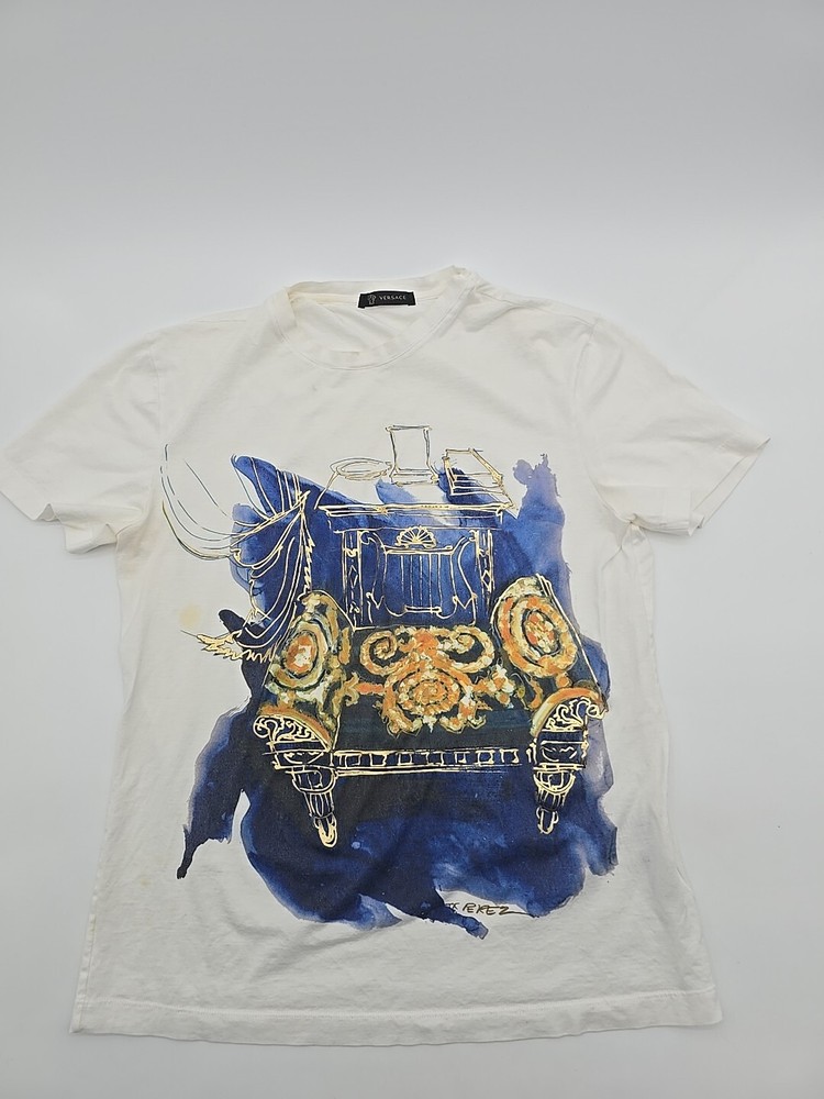Versace Gianni T-Shirt Men XS Graphic Art Print White Designer..#20763