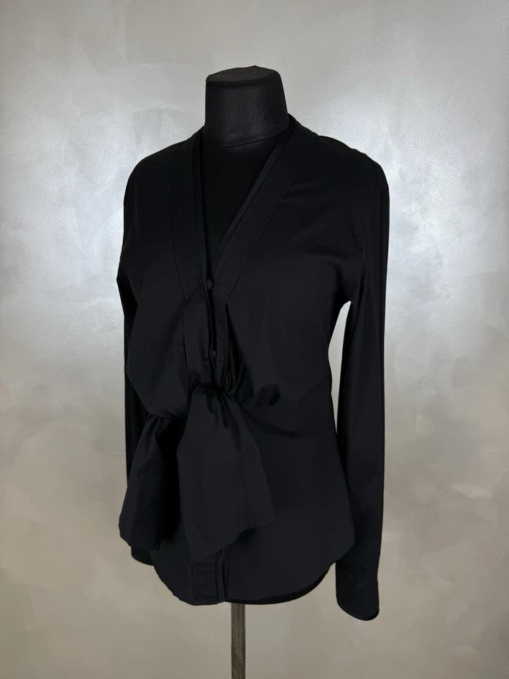 Yves Saint Laurent Rive Gauche YSL by Tom Ford Tie Knot Blouse Black Rare Auth - Image 2 of 4