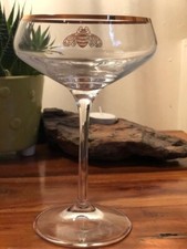 Set Of NEW 4 Patron Tequila Margarita , Gold Cocktail Martini Glasses - Genuine 