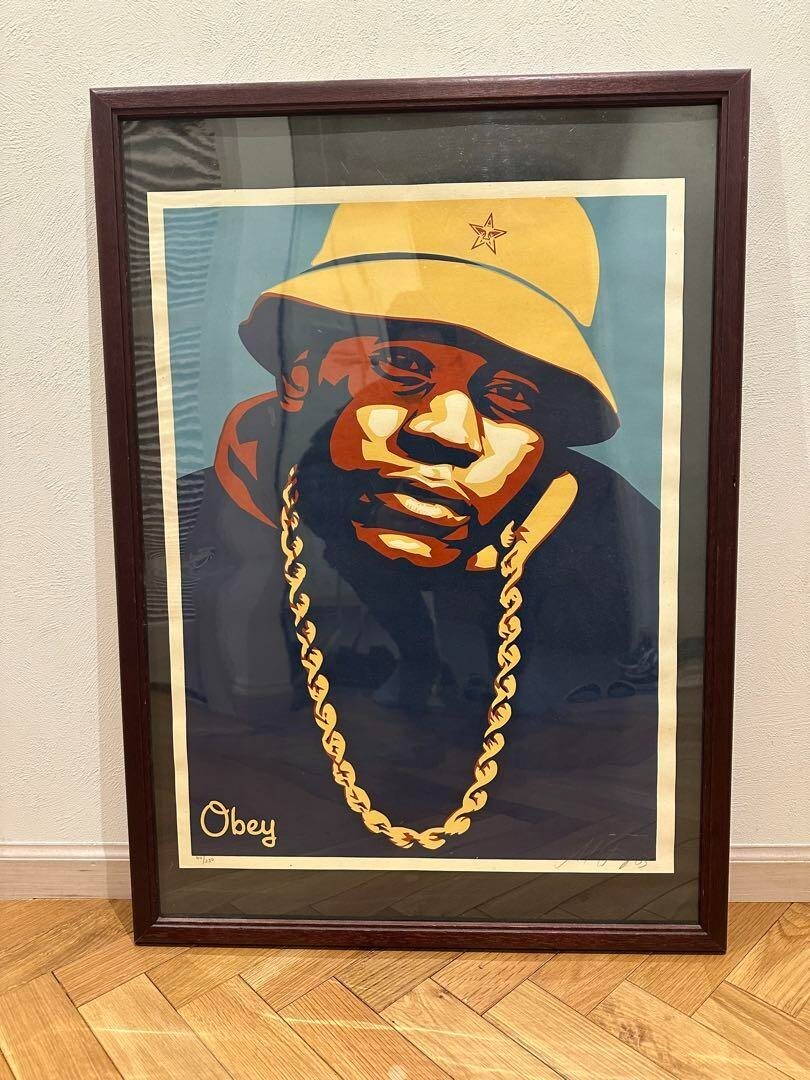 激レアobey LL COOL J ポスター BLUE シルクスクリーン オベイ Shepard Fairey obey 