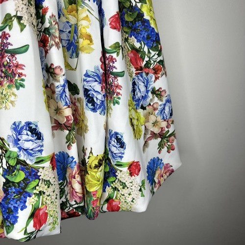 ASOS Design Dress Size 8 White Multi Garden Floral Puffball Bubble Hem Prom - Picture 7 of 15