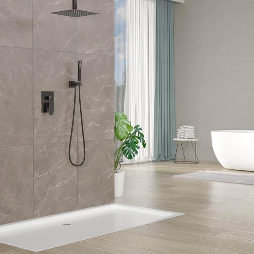 Logmey Dual Shower Heads 2-Spray Patterns W/ 1.8 GPM 12" Stainless Steel+Brass - Picture 3 of 8