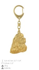 Cocker Spaniel - gold plated keyring with image of a dog, quality, Art Dog USA
