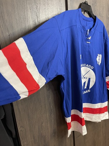 Maglia Hockey Vintage Chicago Showcase New York #23 Adulto XL CCM NUOVA CON ETICHETTE Blu - Foto 3 di 16