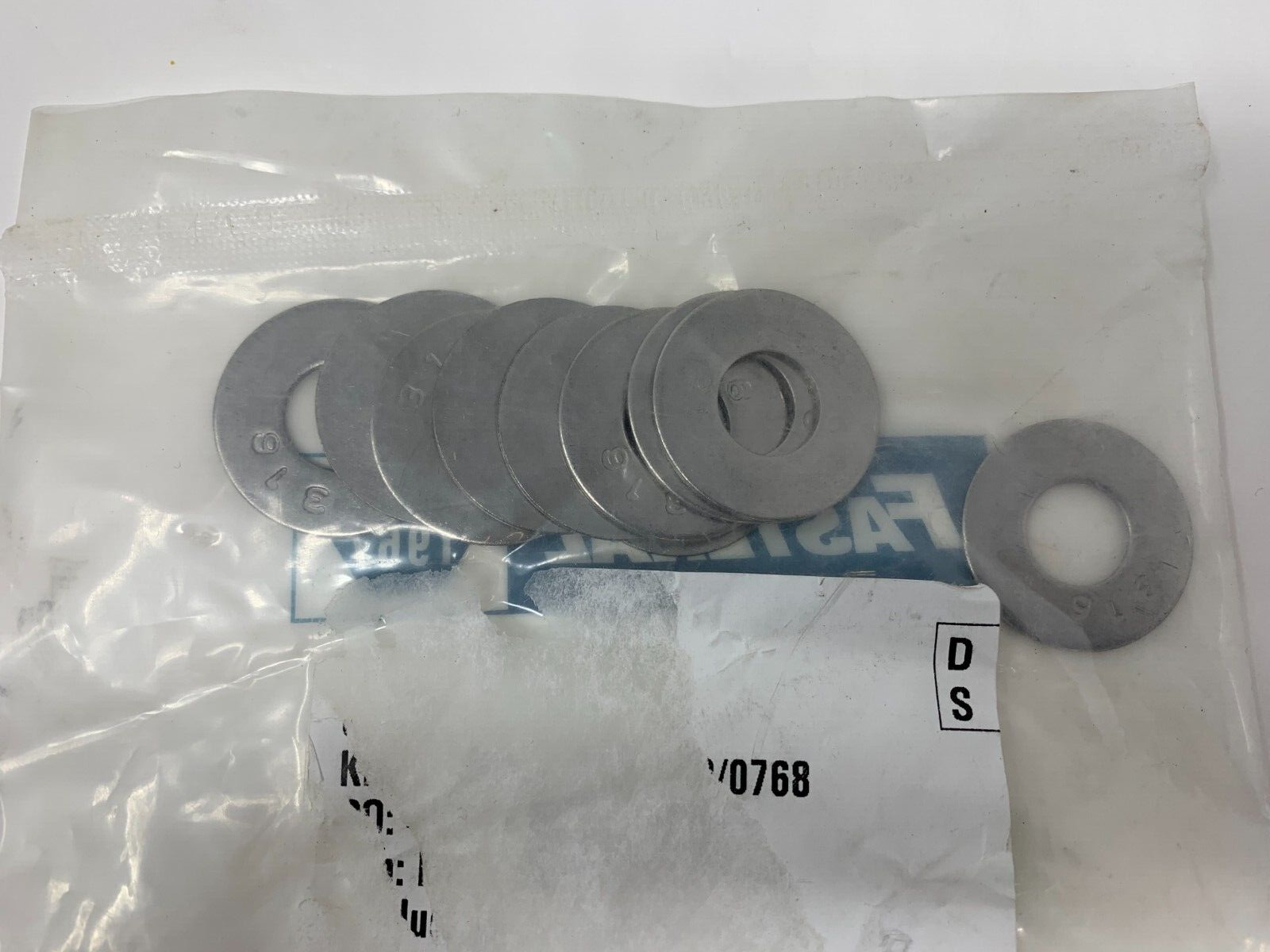 Fastenal 1178021 1/2" 316 Stainless Steel Small OD Flat Washer 10/PKG