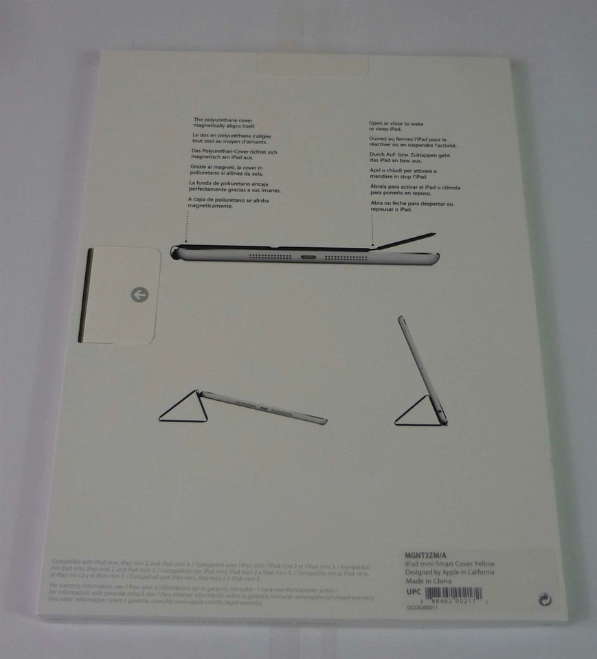 Originale/Ufficiale Apple Smart cover per iPad Mini 1, 2 & 3 - Giallo - Nuovo - Immagine 3 di 4