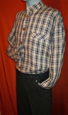 Koszula męska NOWA rozm. 40 L Tradycyjna kratka z długim rękawem Tradycyjne lniane