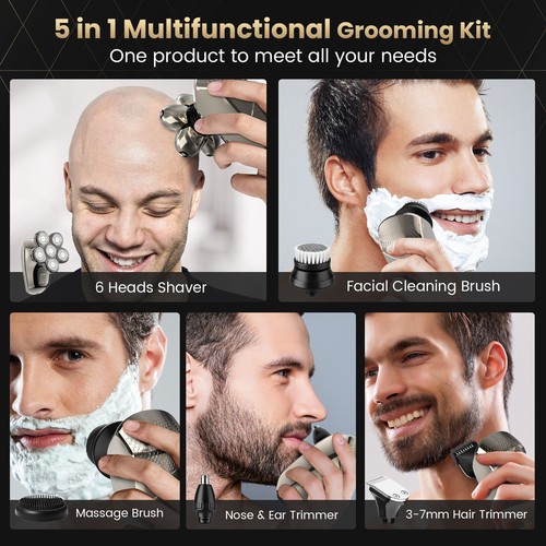 SEJOY 5IN1 Men's Electric Razor Shaver Rechargeable Bald Head Hair Beard Trimmer - Picture 17 of 58