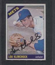 1966 Topps #589 Lou Klimchock signed Card (SP) (Mets)  (Flat Rate Ship)