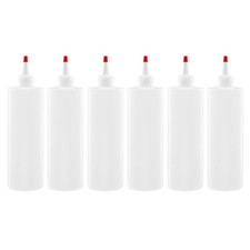 6 PK 16oz Clear Plastic Squeeze Bottle Condiment Dispenser Ketchup Mustard Mayo