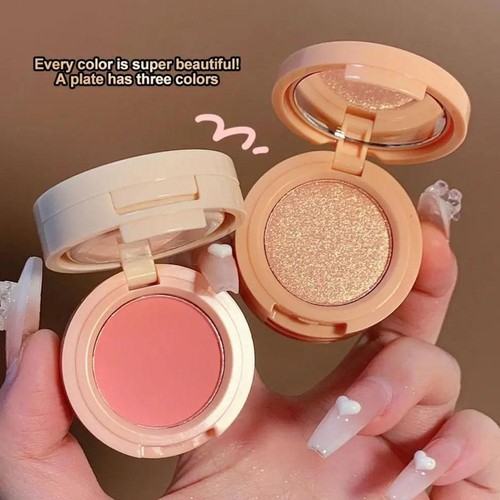 Palette 3 in 1 Evidenziatore Polvere Blush Opaco Ombretto Mak Viso GXJ C7N7 HOT - Foto 11 di 18