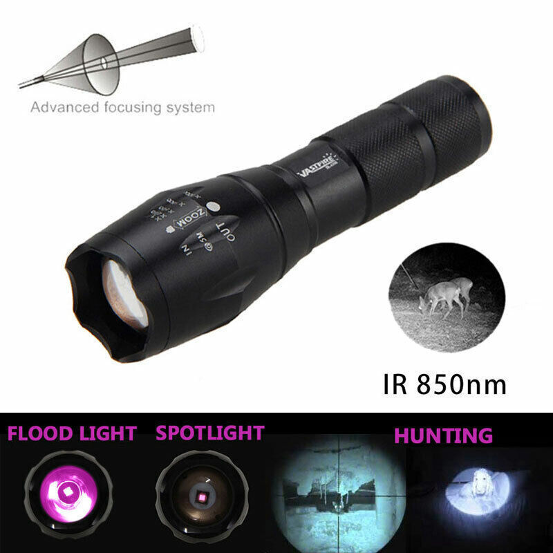 IR T50 940nm Flashlight Infrared LED Torch Night Vision Zoom
