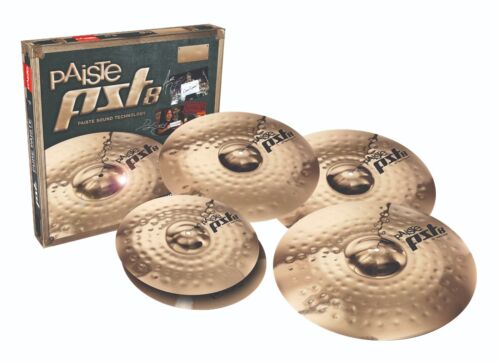 Paiste PST8 5 Piece ROCK Cymbal Set/Free 16" Crash Cymbal/New/Model #180RS16 - Afbeelding 1 van 3