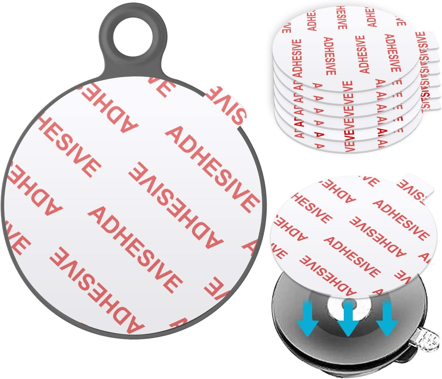 6 Pcs Clear Adhesive for Suction Cup Dashboard Phone Mount - Easy to Use, High B