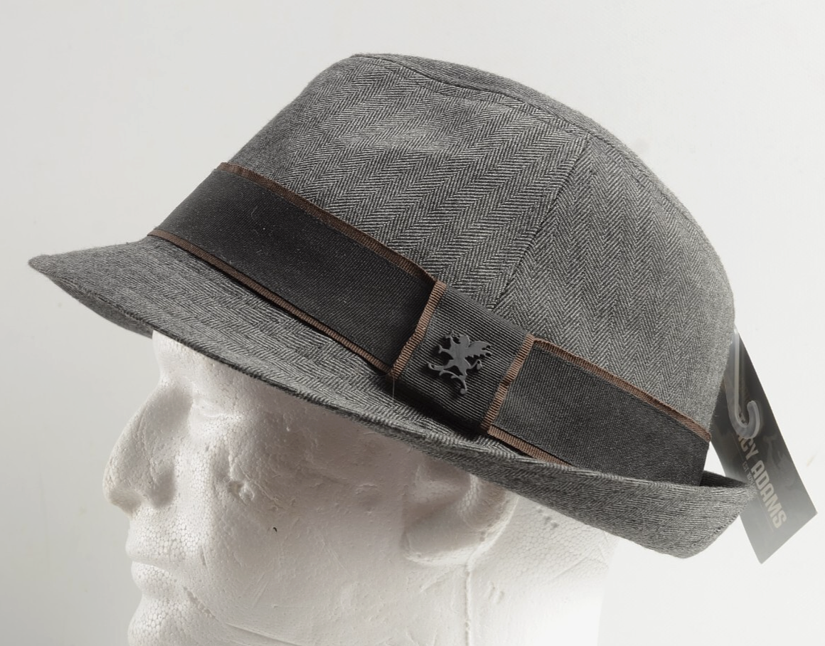 STACY ADAMS Polyester Felt Pinch Front Fedora Hat Black Men's Size Large