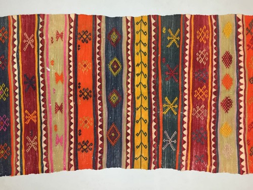 Old Turkish Kilim Runner 202x90 cm, shabby chic, vintage kelim rug, small kilim - Picture 3 of 10