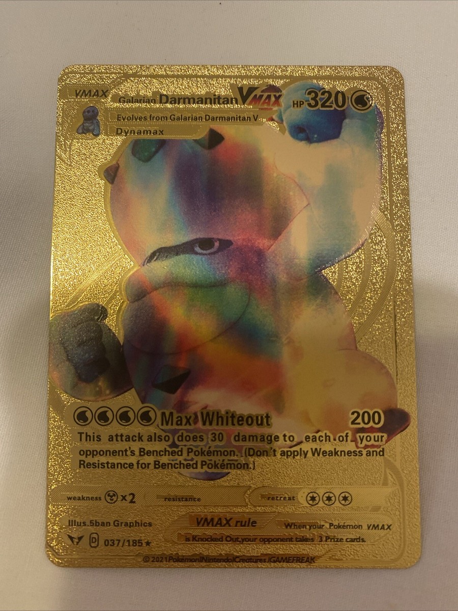 max whiteout pokemon card gold Galarian Darmanitan VMAX Rainbow Metal Age Group 2021 Galarian Darmanitan VMAX Rainbow