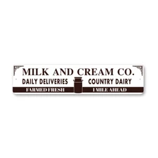 Milk And Cream Co Ahead Metal Sign