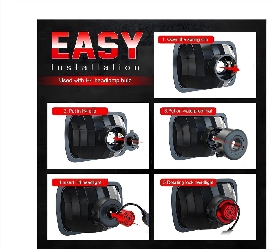 Faros LED 7x6 5x7 Hi Lo DRL para camioneta de carga Chevy Express 1500 2500 3500 Foto 4 de 4