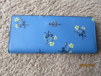 Coach Slim Wallet With Floral And Bow Print