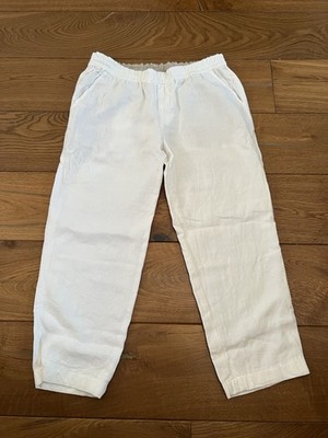 Loro Piana Women s White Linen Trousers Size M