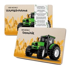 Holz Fr&uuml;hst&uuml;cksbrettchen Brotzeitbrett mit Name personalisiert RV007-25 Traktor