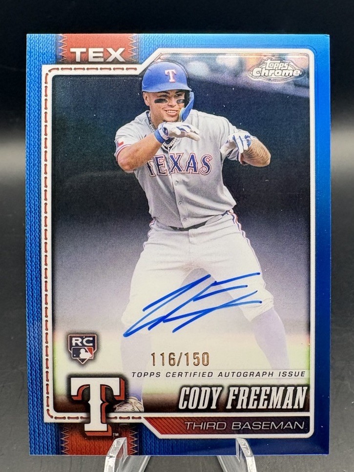 2026 Topps Chrome Cody Freeman (RC) #RA-CF True Blue Refractor ROOKIE Auto /150