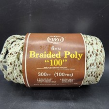 Vintage Wii Textured Braided 6mm Poly Cord Macrame Crafts USA Cream Brown