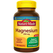Nature Made Magnesium Supplement 250 mg Tablets - 200 Count Free Shipping USA
