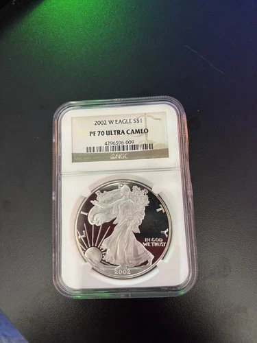 2002 W American 1 Oz Silver Eagle Proof Coin $1 NGC PF70 Ultra Cameo