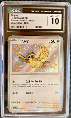 Pidgey graded CGC 10 for sale on eBay