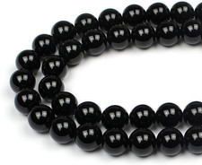 Natural Stone Bead Black Onyx Gemstone Loose Beads for Jewelry Making Bracelet N