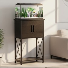 Modern Metal Aquarium Stand with Spacious Storage for Fish Supplies - 5-10 Gal