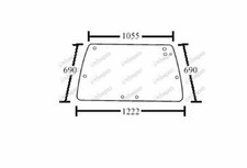 For CASE IH 94 Series REAR WINDOW FLAT - TINTED - 1194 1294 1394 1494 1594 1694
