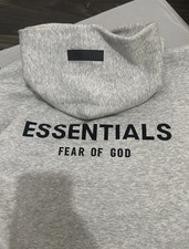 Essential Light Oatmeal Hoodie Pullover Logo Men's Size M