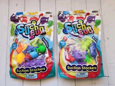 (Pack of 2 Bags) JA-RU Such Fun Suction Stackers (9 Pc Per Bag, Total 18 Pieces)