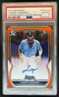 2023 Bowman Junior Caminero Chrome Auto Orange Refractor 1st #/25 Rays PSA 10