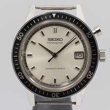 Seiko Monopusher Chronograph 5717-8990 Silver Hand-Wound Vintage Men'S Watch