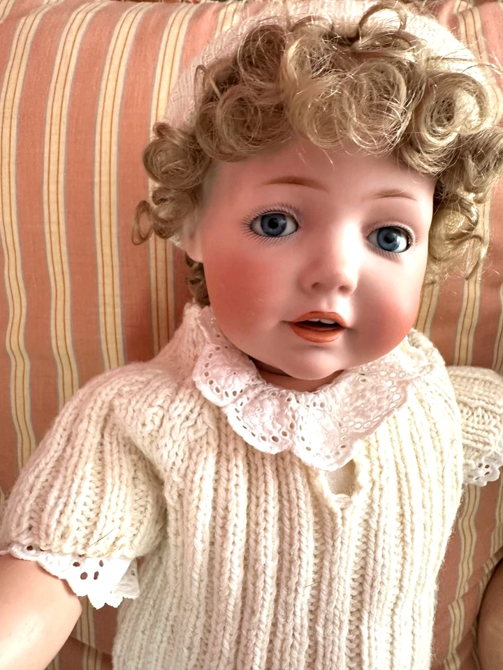 Оригинальная антикварная кукла 19 дюймов Kestner HILDA для малышей ясельного возраста вязаный наряд такой милый! - Изображение 4 из 4