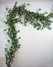 6FT Bendable Rose Vine Hanging Flower Garland Fake Floral Garland with Butter...