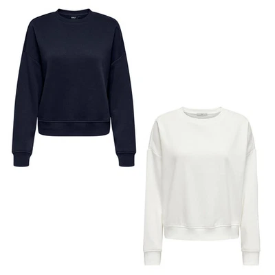 ONLY Damen Sweatshirt - ONLSWEAT LIFE CREW OVERSIZE SWT, Rundhals, Baumwoll-M... - Bild 1 von 3