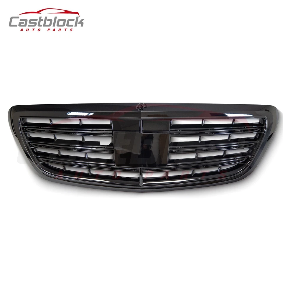 For 2014-2020 Mercedes Benz S560e W222 S450 S63 AMG Black Front Bumper Grille - Image 3 of 4