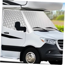  RV Windshield Cover for Class Silver & Black-Fit Dodge Mercedes Benz Sprinter