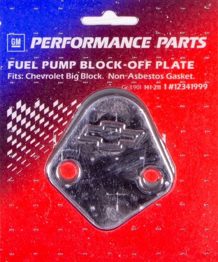 Proform 141-211, One Chrome Steel Bbc Bowtie Fuel Pump Block Off Plate Performan - Image 3 of 4