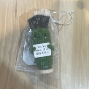 Handmade Mini Plush Pickle Keychain in Gift Bag "You're kind of a BIG DILL"