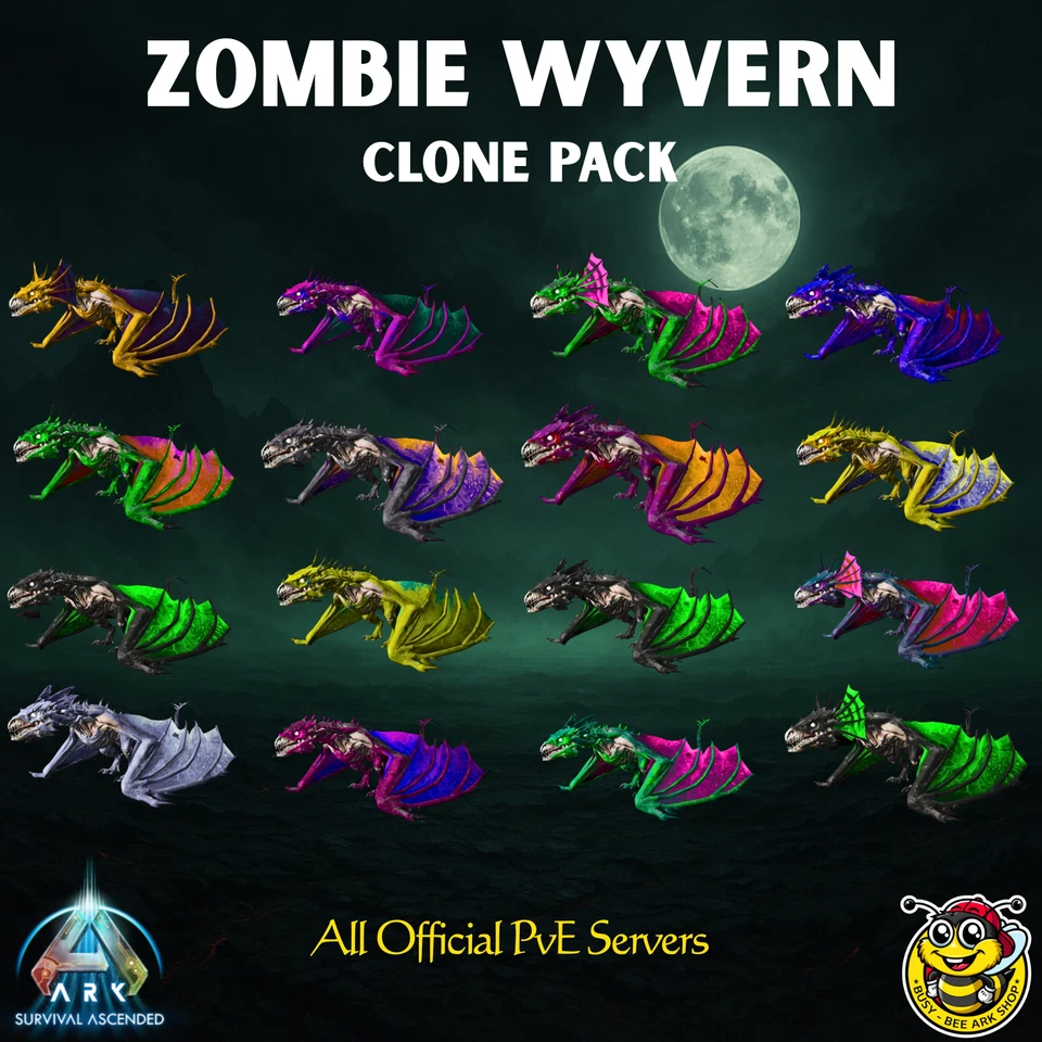 STUDIO WILDCARD 🔥 Ultimate Zombie Wyvern Clone & Pack🦖 Ark Survival Ascended PvE PC/XBOX/PS
