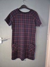 New Look Size 12 Blue Check Short Sleeve Shift Dress (325/156/v)