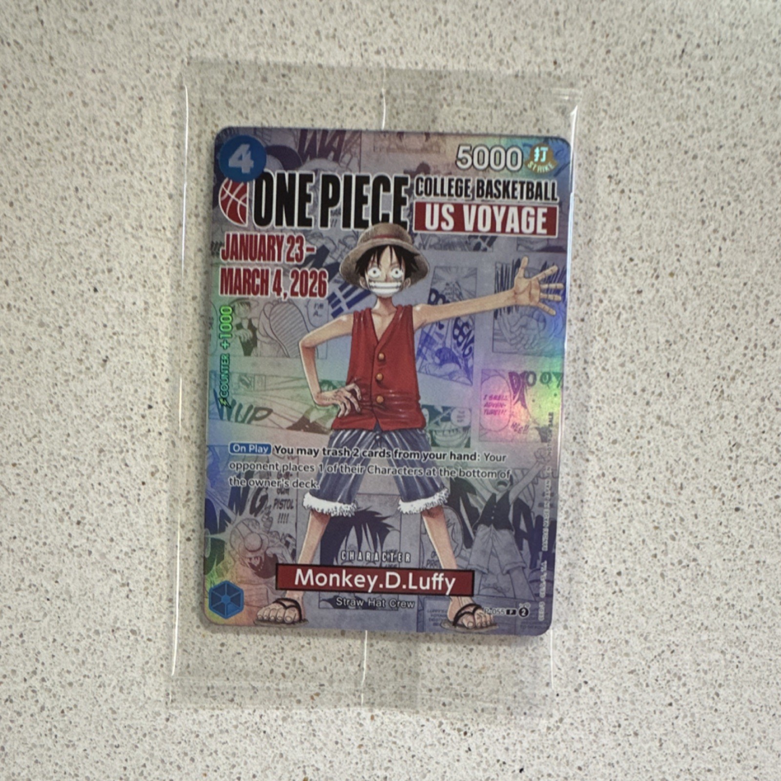 Bandai Namco Monkey.D.Luffy Holo US Voyage One Piece CCG Promo Card