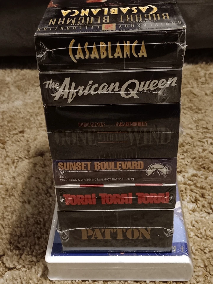 Classic Movies on Sealed VHS Lot Casablanca, Sunset Boulevard, Patton, etc - Image 4 of 4