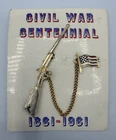 Vintage Civil War Centennial 1861-1961 Anniversary Enamel Pin Rifle Union Flag